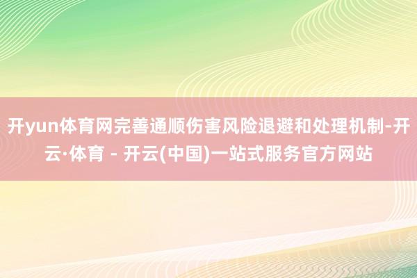 开yun体育网完善通顺伤害风险退避和处理机制-开云·体育 - 开云(中国)一站式服务官方网站