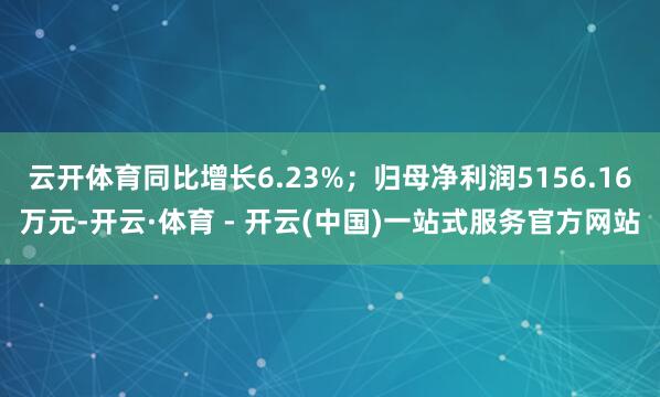 云开体育同比增长6.23%；归母净利润5156.16万元-开云·体育 - 开云(中国)一站式服务官方网站